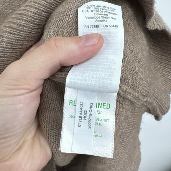 J Crew Shawl Collar Sweater Medium Lambswool Blend Preppy Heritage Camel Soft - Picture 7 of 8